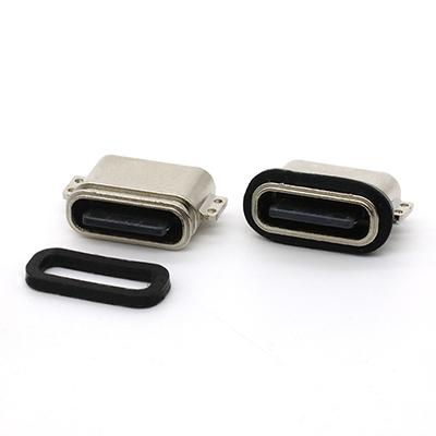 Mid Mount 16P Waterproof USB Type C Female Connector IP68 Rated for PCB