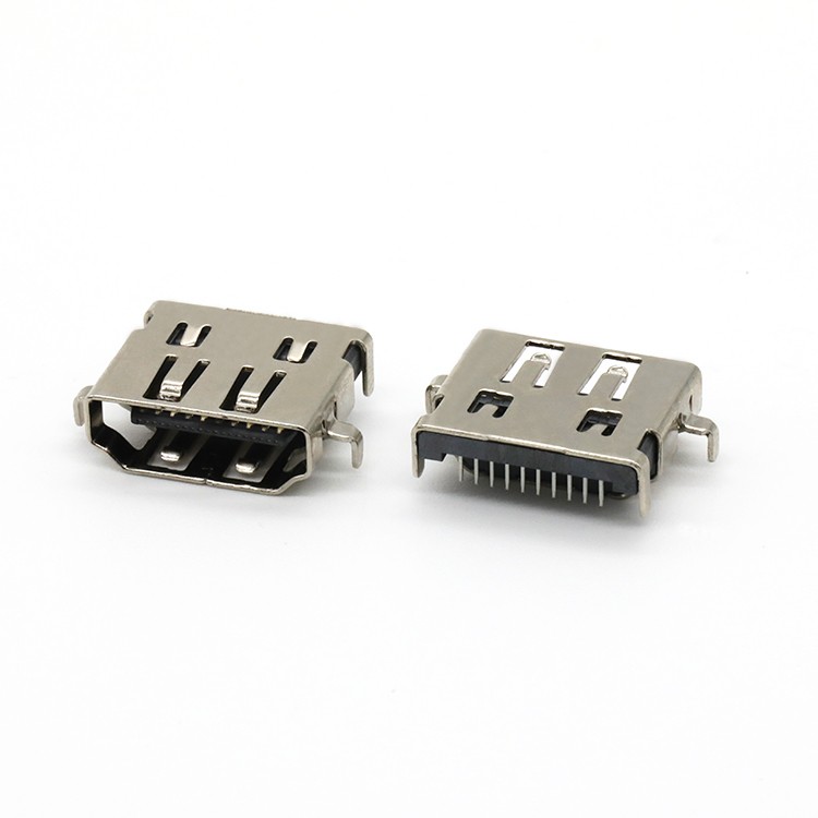 Mid Mount 2.43MM Dip Type High Definition Multimedia Interface A Female Connector