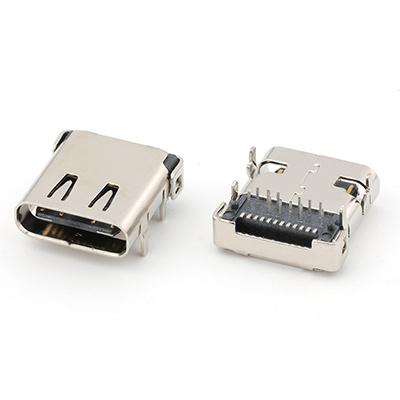 Mid Mount 24Pin USB 3.1 C Female Dip+SMT Type Connector for PCB