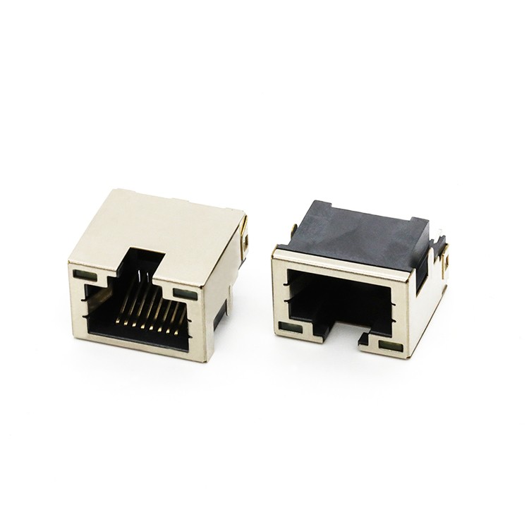 Mid Mount 4.2mm RJ45 8P8C Female SMT Connector with Leds