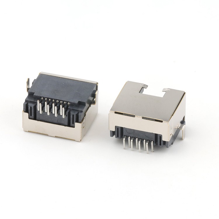 Mid Mount 8.8MM RJ45 Female Connector 90Degree Dip Type RJ45 Connector