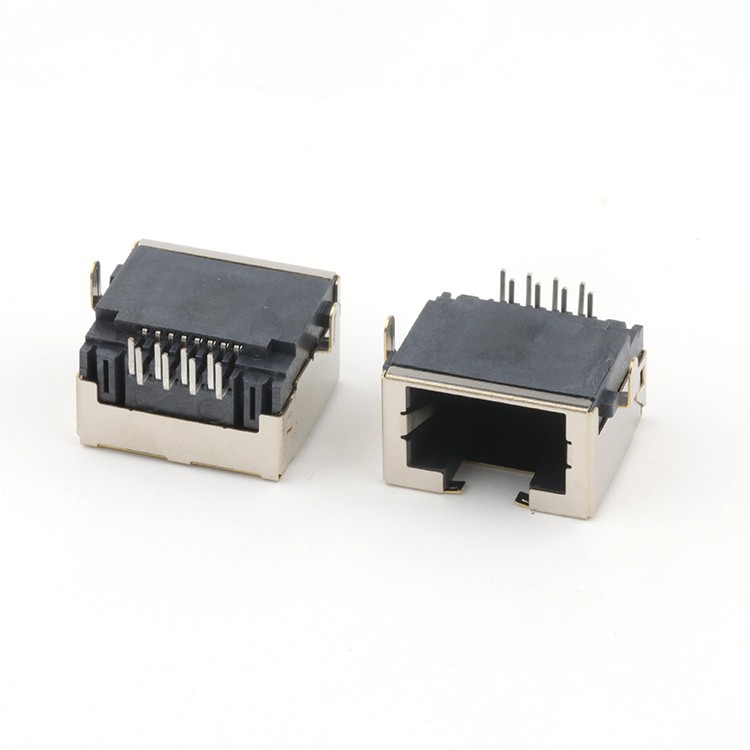 Mid Mount 8.8MM RJ45 Female Connector Dip Type Right Angle RJ45 Connector