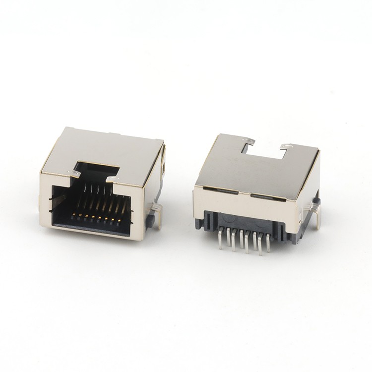 Mid Mount 8.8MM RJ45 Female Connector Dip Type Right Angle RJ45 Connector