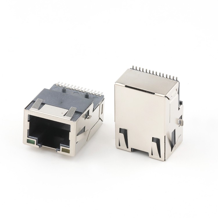 Mid Mount 9.1MM RJ45 Female Connector with Leds Tap Up RJ45 Connector