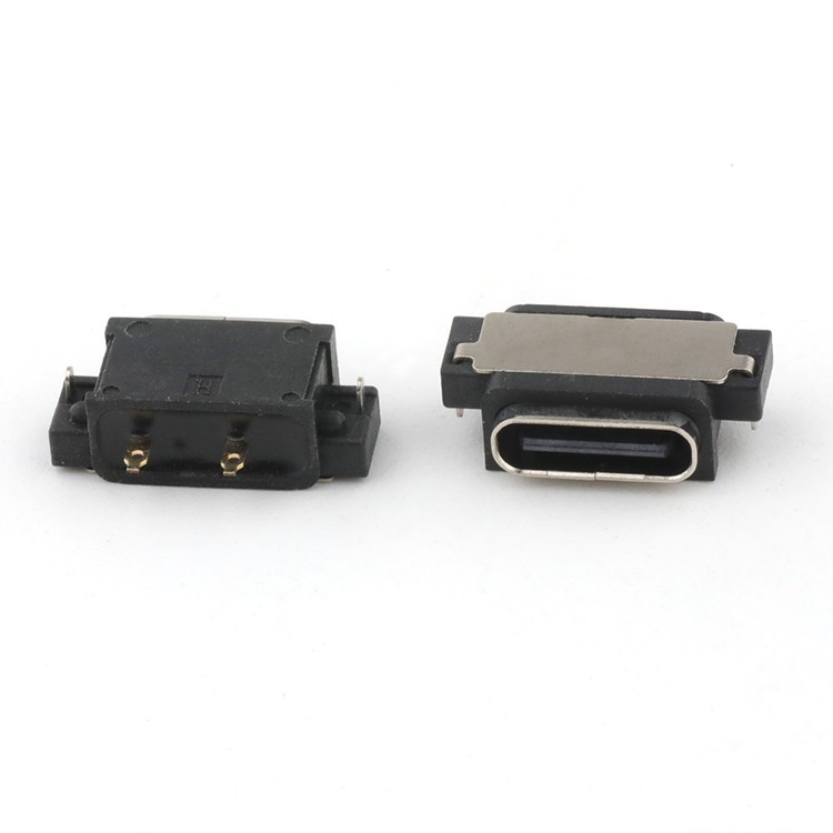 Mid Mount IP68 Rated Waterproof USB Type C 2Pin Female Connector