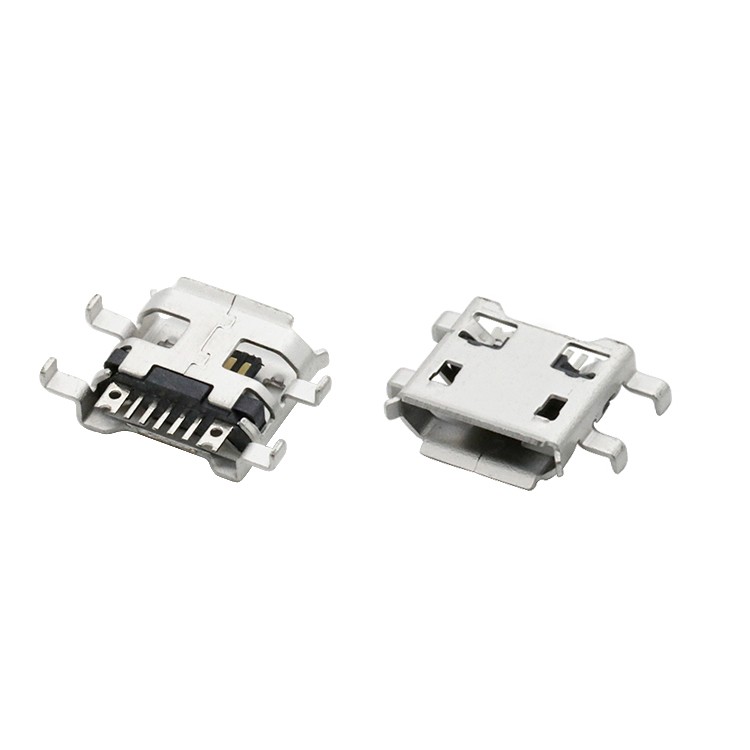 Mid Mount Micro USB 2.0 B Female Receptacle Connector 5P SMT Type