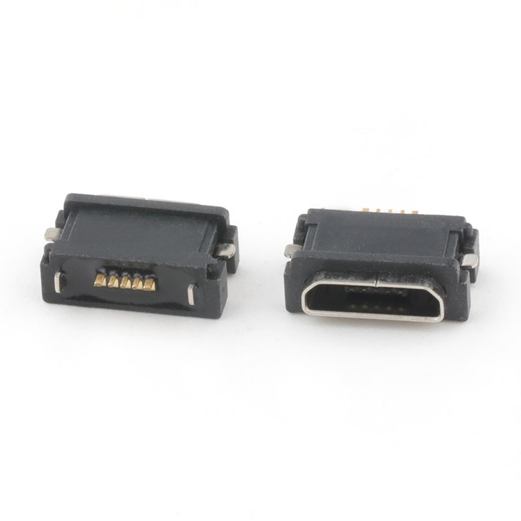 Mid Mount SMT Type IP68 Waterproof Micro USB 2.0 5Pin B Female Connector