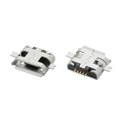 Mid-Mount Type Micro USB 2.0 5P B Female Connector for PCB