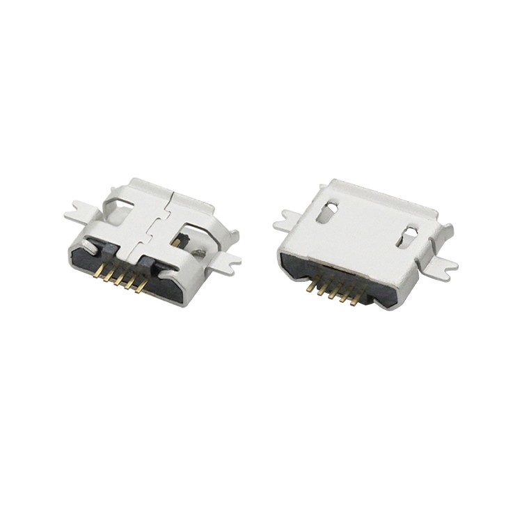 Mid-Mount Type Micro USB 2.0 5P B Female Connector for PCB