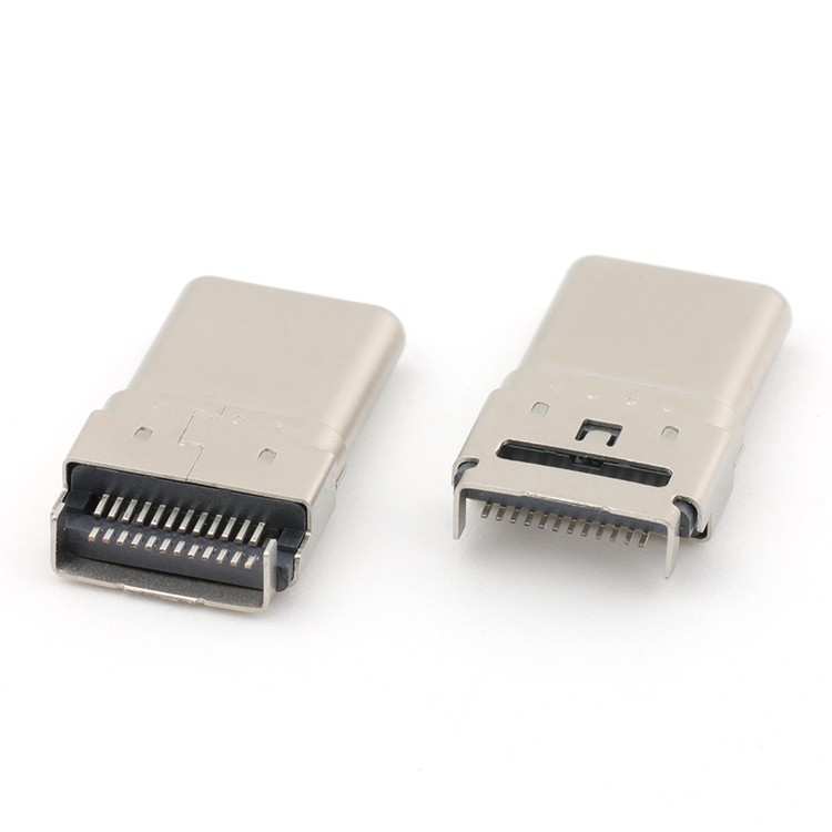 Mid Mount USB 3.1 Type C Male Plug Vertical Cnnector 24Pin