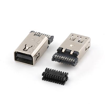 Mini DP Connector Vertical 20Pin DP Female Connector for Wire Soldering