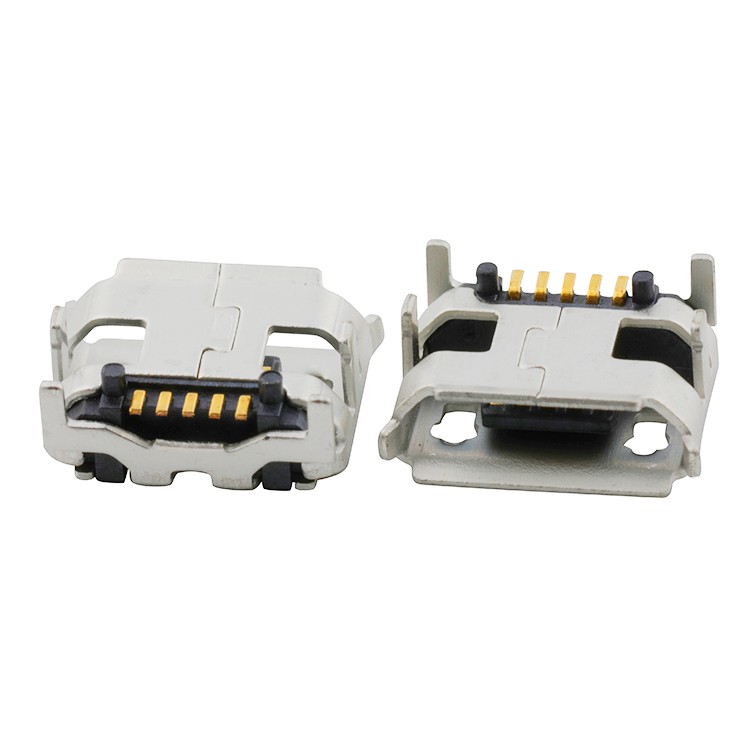 Mobile Charging Micro USB Connector with Locking Pins Micro USB 5P B Type Female Connector