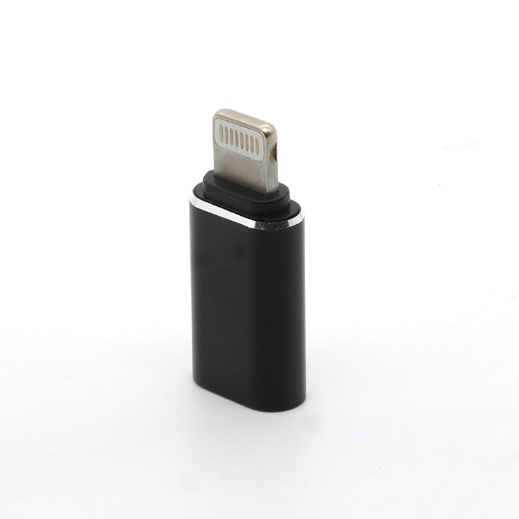 Nickel Plated Lightning Male To USB Type C Female OTG Converter AdApter