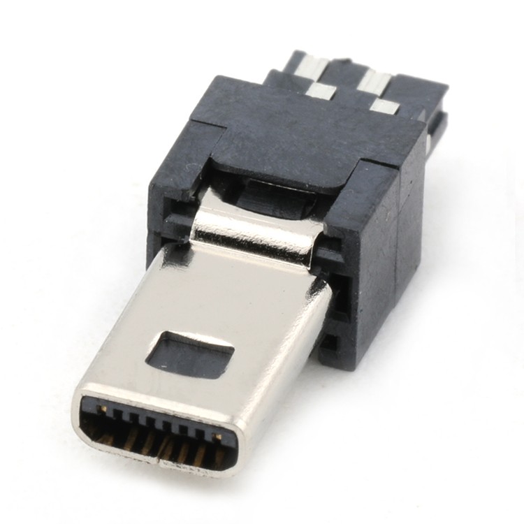 Nickel Plating 8P Mini USB Type B Male Plug Soldering Connector