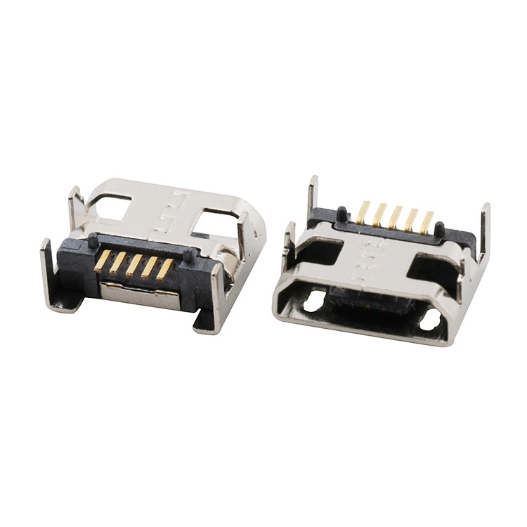 PCB Mount Micro USB Connector with Locking Pin Micro USB 5Pin B Type Female Connector