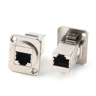 Panel Mount Dual Port RJ45 CAT.5E Ethernet Connector RJ45 Keystone Adapter