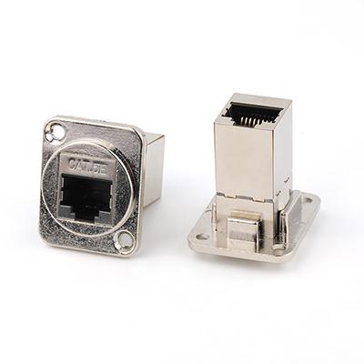 RJ45 Connector RJ45 8P8C Cat5e Female Semi-Shielded Adapter with Panel