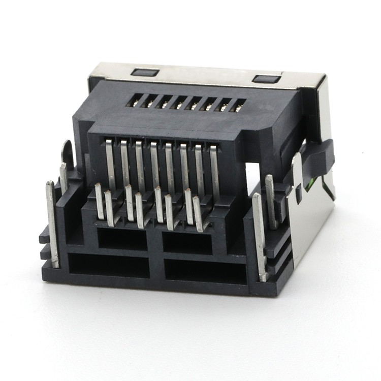 RJ45 Connector with Led Light Dip Type RJ45 8P8C Female Connector