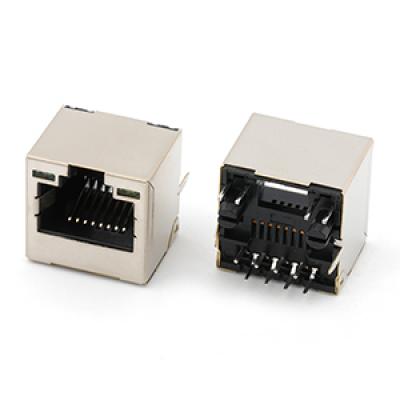 Reverse Top Mount RJ45 8P8C Socket Connector DIP Type With 90 Degree
