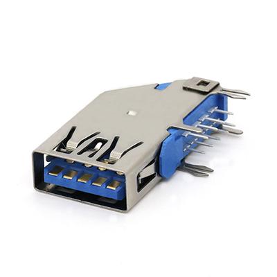 Reverse Type USB 3.0 AF Side Entry Connector 90D with Flangeless
