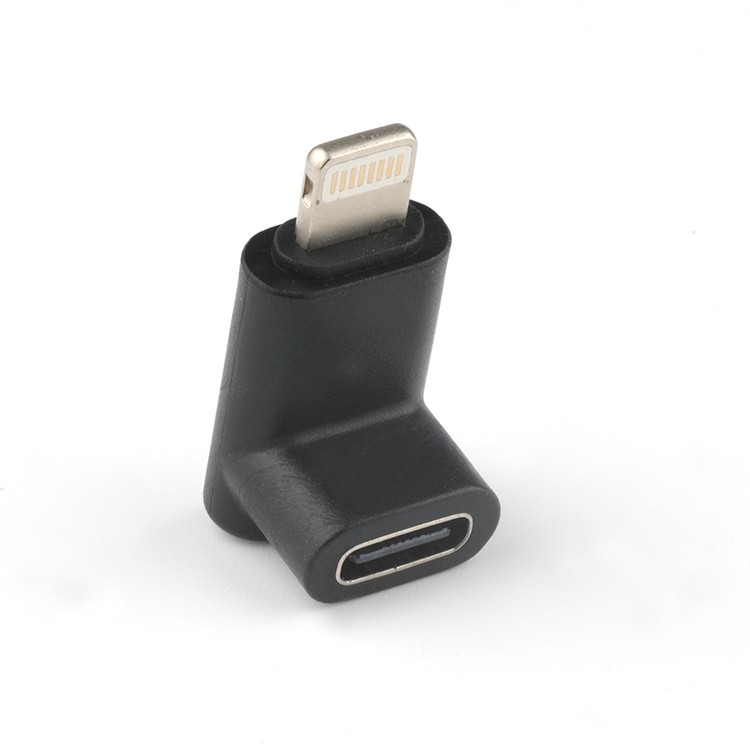Right Angle 90Degree Lightning Male To USB C Female Converter Adapter 