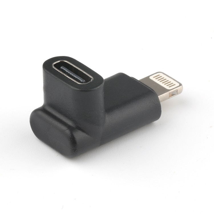 Right Angle 90Degree Lightning Male To USB C Female Converter Adapter 