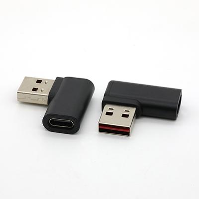 Right Angle 90Degree USB 2.0  A Type Male To USB C Type Female Adapter
