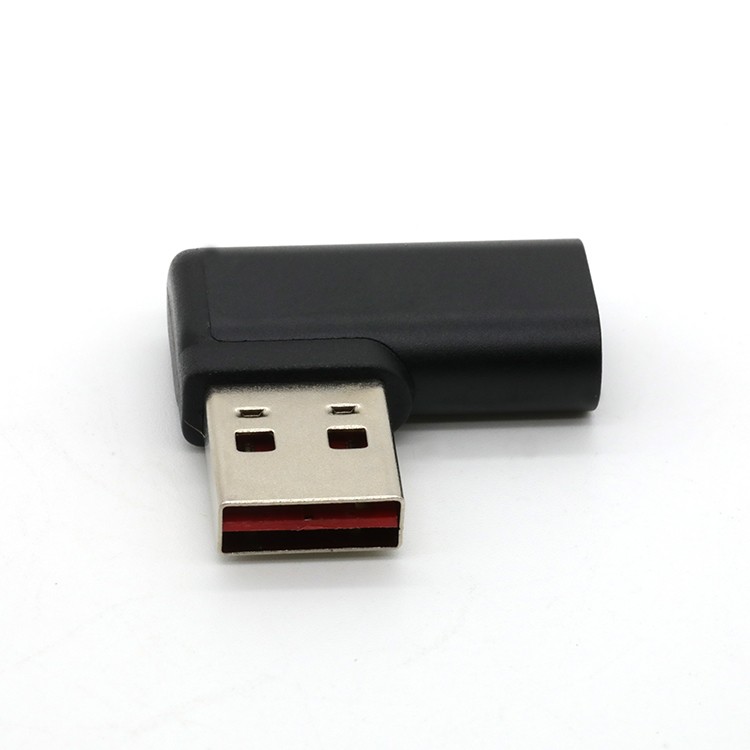 Right Angle 90Degree USB 2.0  A Type Male To USB C Type Female Adapter