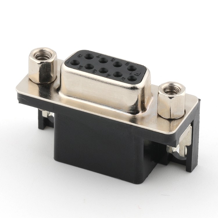 Right Angle DB9 D-SUB 9P Female Socket Receptacle Connector Dip Type