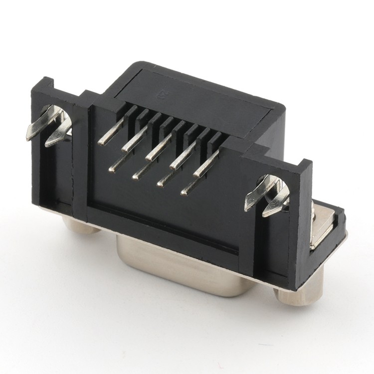 Right Angle DB9 D-SUB 9P Female Socket Receptacle Connector Dip Type