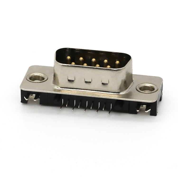 Right  Angle Mid Mount D-Sub Male Connector DB9 Male Slim Connector 