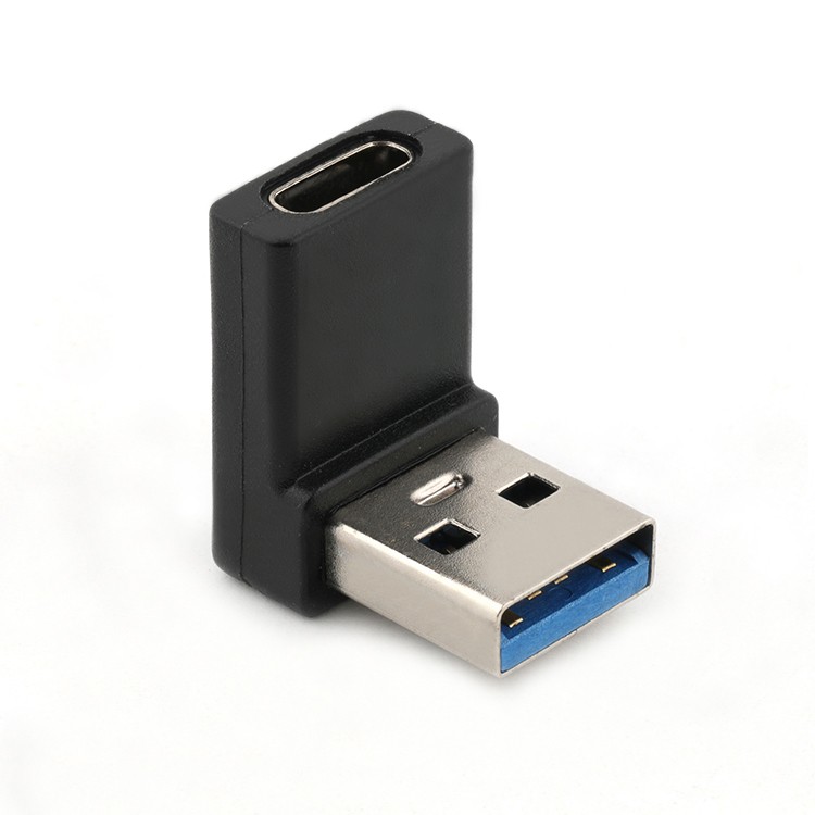 Right Angle USB 3.0 Type A Male  To USB Type C Female Recurved