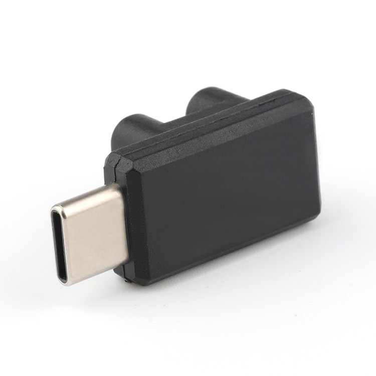Right Angle USB 3.1 C Male To Dual USB 3.1 C Female OTG Adapter