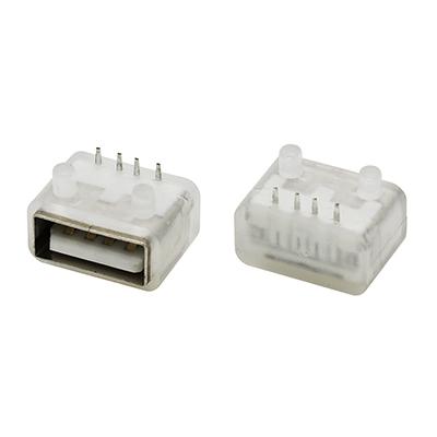 Right Angle Waterproof USB 2.0 4Pin Female Socket Connector DIP Type