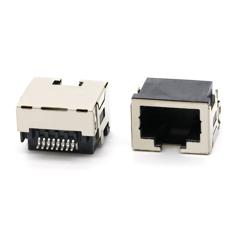 SMT Type 1X1 RJ45 8Position Mid Mount  8.5MM Female Receptacle PCB Connector