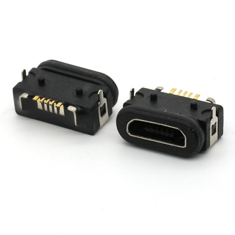 SMT Type 5P USB 2.0 Waterproof B Female Connector IP68 Rating