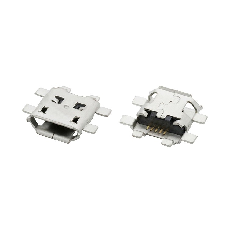 SMT Type Micro 2.0 USB Female B Receptacle Connector  5P Mid Mount 