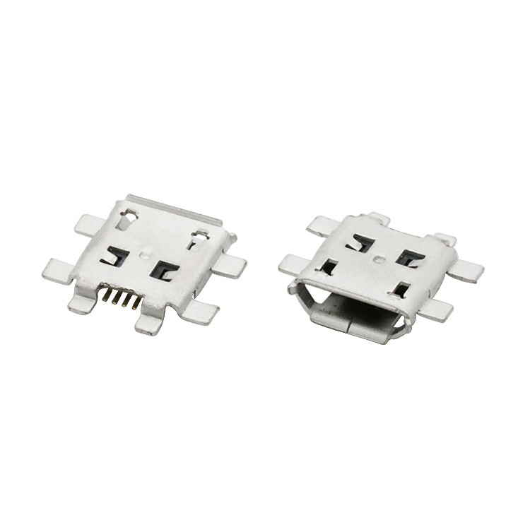 SMT Type Micro 2.0 USB Female B Receptacle Connector  5P Mid Mount 