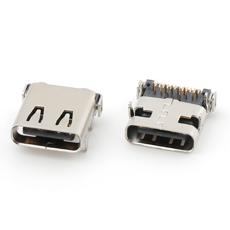 SMT+DIP Type 24Pin USB Type C Female PCB Connector