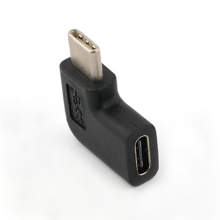 Side Bent USB 3.1 Type C Male To Type C Female Adapter 90D
