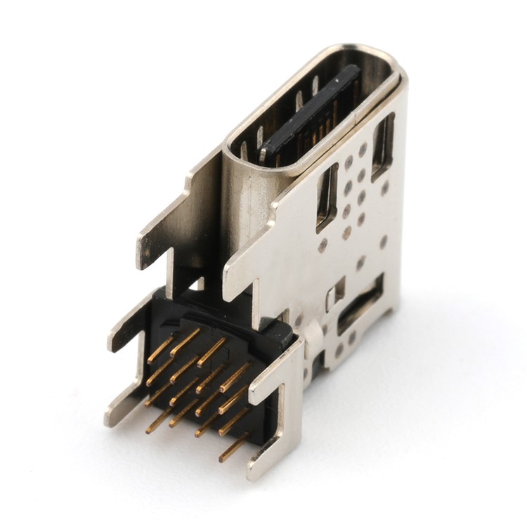 Side Entry 16Pin USB 3.1 Type C Female Receptacle Connector for PCB