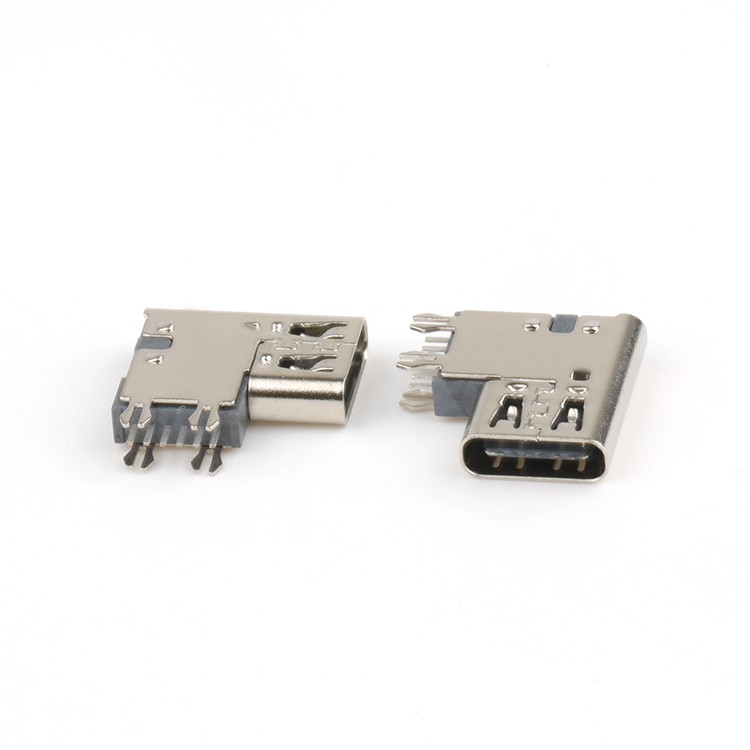 Side Entry USB C Female 6 Pin Connector Dip Type Jack Socket USB C Female Connector