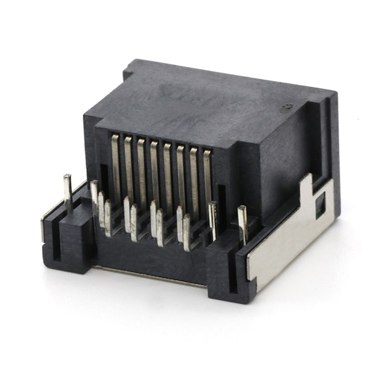 Single Port Connector RJ45 8P8C Female Dip Connector Mid Mount 4.3MM 9.9H,with Led Light
