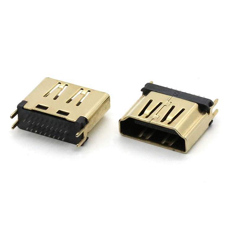 Straddle Mount 1.6MM 19P High Definition Multimedia Interface A Female Connector