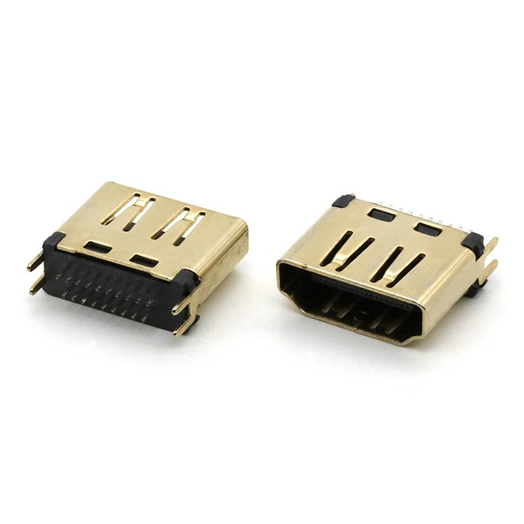 Straddle Mount 1.6MM 19P High Definition Multimedia Interface A Female Connector