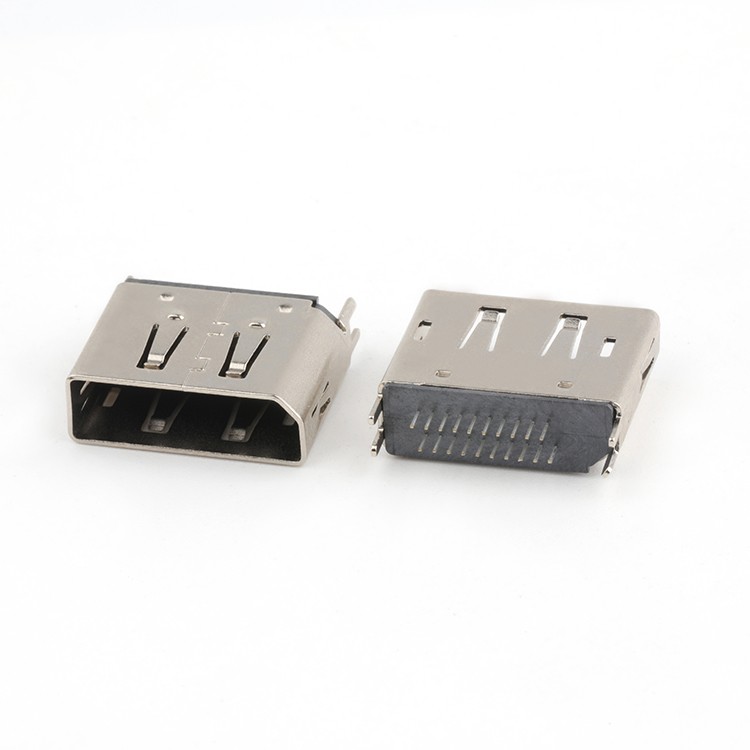 Straddle Mount 1.6MM DP Female Connector Nickel Plated DisplayPort Connector