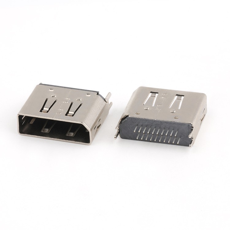 Straddle Mount 1.6MM DP Female Connector Nickel Plated DisplayPort Connector