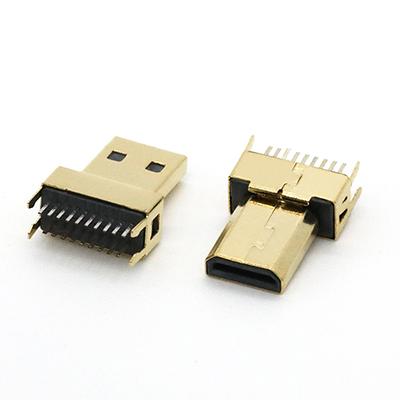 Straddle Mount 1.6MM High Definition Multimedia Interface D Type Male Connector