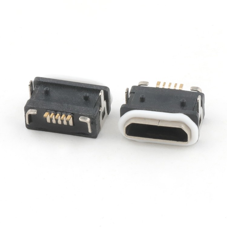 Surface Mount IP68 Waterproof 5Pin Micro USB 2.0 Female B Type Connector