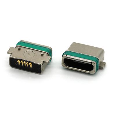 Surface Mount Waterproof Micro USB B Type Female Receptacle Connector 5P 